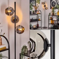 Ripoll Lampadaire Chrome, Fumé, 3 lumières