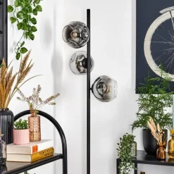 Ripoll Lampadaire Chrome, Clair, Fumé, 3 lumières