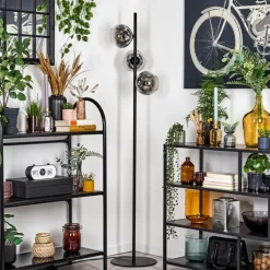 Ripoll Lampadaire Chrome, Clair, Fumé, 3 lumières