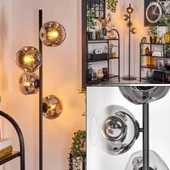 Ripoll Lampadaire Chrome, Clair, Fumé, 4 lumières