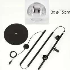 Ripoll Lampadaire Clair, Fumé, 3 lumières