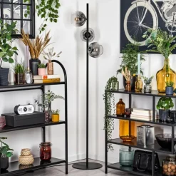 Ripoll Lampadaire Clair, Fumé, 3 lumières