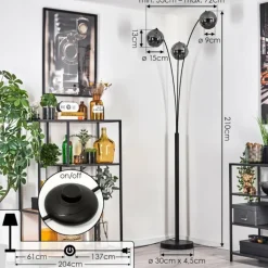 Ripoll Lampadaire Fumé, 3 lumières