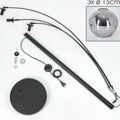 Ripoll Lampadaire Fumé, 3 lumières