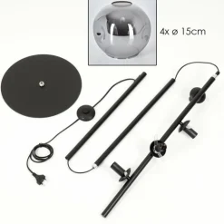 Ripoll Lampadaire Fumé, 4 lumières