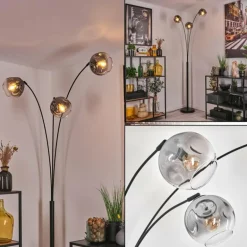 Ripoll Lampadaire Noir, 3 lumières