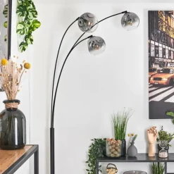 Ripoll Lampadaire Noir, 3 lumières