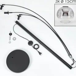 Ripoll Lampadaire Noir, 3 lumières