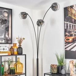 Ripoll Lampadaire Noir, 3 lumières
