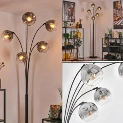 Ripoll Lampadaire Noir, 5 lumières