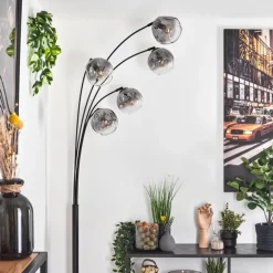 Ripoll Lampadaire Noir, 5 lumières