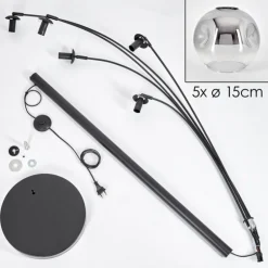 Ripoll Lampadaire Noir, 5 lumières