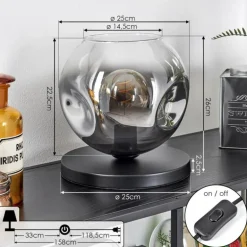 Ripoll Lampe à poser Noir, 1 lumière