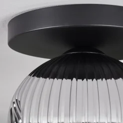 Ripoll Plafonnier, Boule lumineuse Chrome, Clair, Fumé, 1 lumière