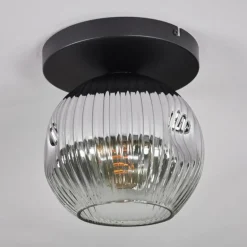 Ripoll Plafonnier, Boule lumineuse Chrome, Clair, Fumé, 1 lumière