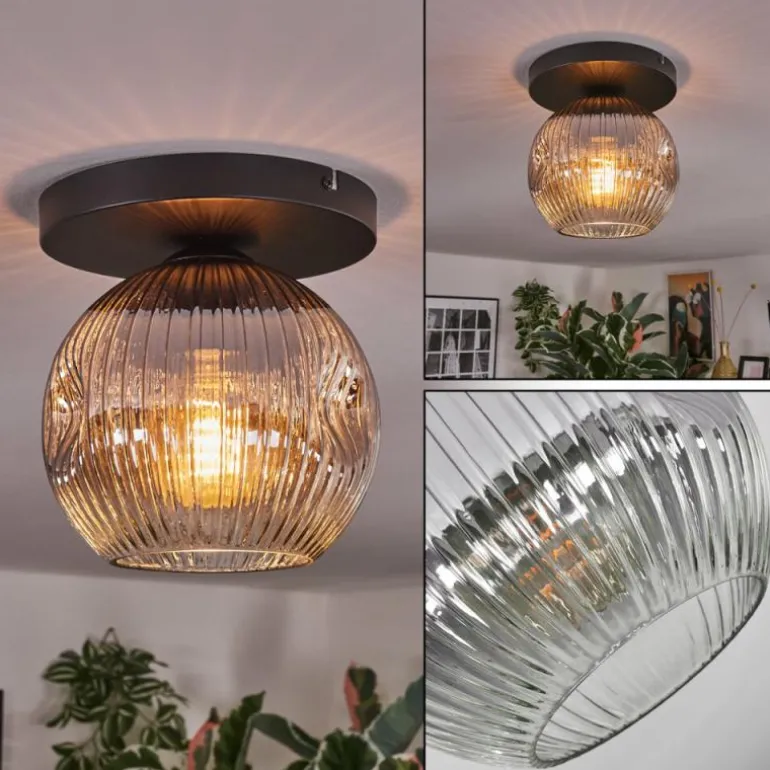 Ripoll Plafonnier, Boule lumineuse Clair, Fumé, 1 lumière