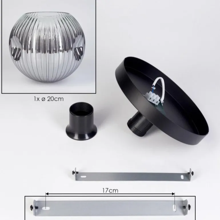 Ripoll Plafonnier, Boule lumineuse Clair, Fumé, 1 lumière