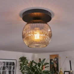Ripoll Plafonnier, Boule lumineuse Clair, Fumé, 1 lumière