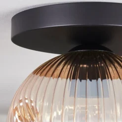 Ripoll Plafonnier, Boule lumineuse Ambre, Clair, 1 lumière