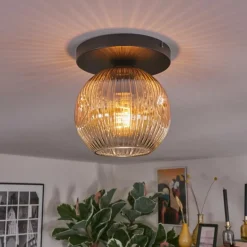 Ripoll Plafonnier, Boule lumineuse Ambre, Clair, 1 lumière