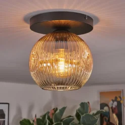Ripoll Plafonnier, Boule lumineuse Ambre, Clair, 1 lumière