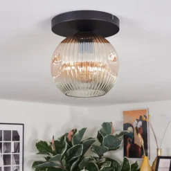 Ripoll Plafonnier, Boule lumineuse Ambre, Clair, 1 lumière