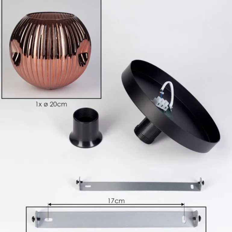 Ripoll Plafonnier, Boule lumineuse Cuivré, 1 lumière