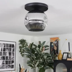 Ripoll Plafonnier, Boule lumineuse Chrome, Fumé, 1 lumière