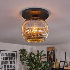 Ripoll Plafonnier, Boule lumineuse Chrome, Fumé, 1 lumière