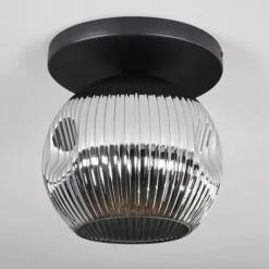Ripoll Plafonnier, Boule lumineuse Chrome, Fumé, 1 lumière