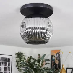 Ripoll Plafonnier, Boule lumineuse Chrome, Fumé, 1 lumière