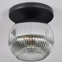 Ripoll Plafonnier, Boule lumineuse Chrome, Clair, Fumé, 1 lumière
