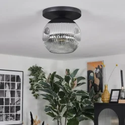 Ripoll Plafonnier, Boule lumineuse Chrome, Clair, Fumé, 1 lumière