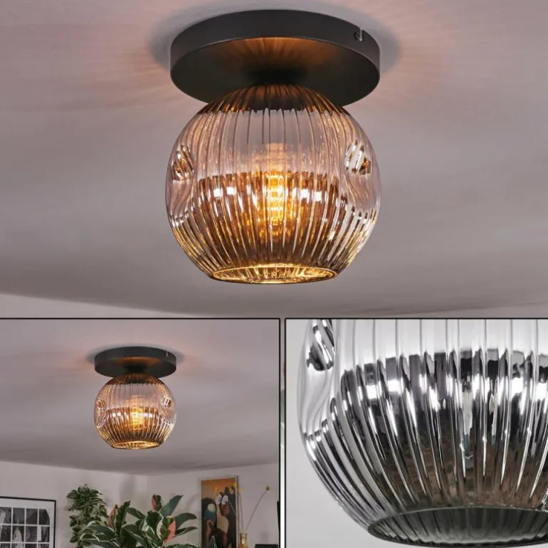 Ripoll Plafonnier, Boule lumineuse Chrome, Fumé, 1 lumière