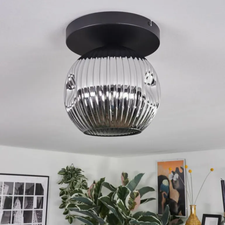 Ripoll Plafonnier, Boule lumineuse Chrome, Fumé, 1 lumière