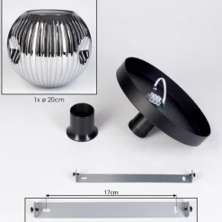 Ripoll Plafonnier, Boule lumineuse Chrome, Fumé, 1 lumière