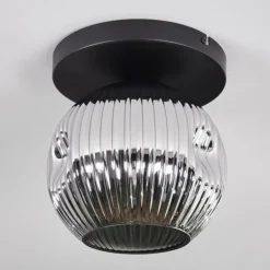 Ripoll Plafonnier, Boule lumineuse Chrome, Fumé, 1 lumière