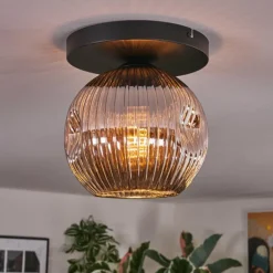 Ripoll Plafonnier, Boule lumineuse Chrome, Fumé, 1 lumière