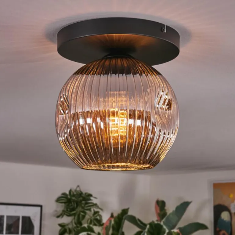 Ripoll Plafonnier, Boule lumineuse Chrome, Fumé, 1 lumière