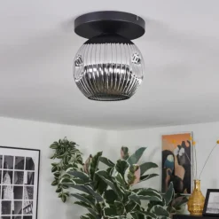 Ripoll Plafonnier, Boule lumineuse Chrome, Fumé, 1 lumière