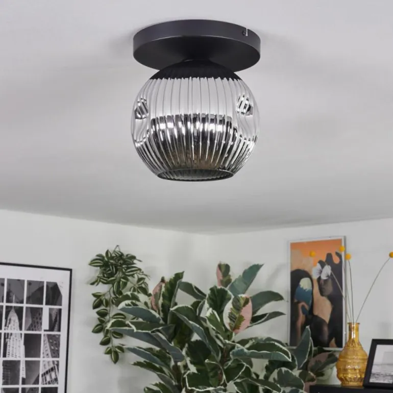 Ripoll Plafonnier, Boule lumineuse Chrome, Fumé, 1 lumière