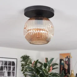 Ripoll Plafonnier, Boule lumineuse Ambre, 1 lumière
