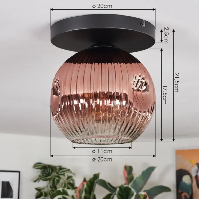 Ripoll Plafonnier, Boule lumineuse Clair, Cuivré, 1 lumière