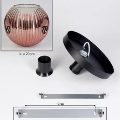 Ripoll Plafonnier, Boule lumineuse Clair, Cuivré, 1 lumière