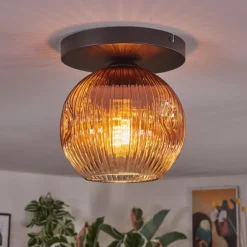 Ripoll Plafonnier, Boule lumineuse Clair, Cuivré, 1 lumière