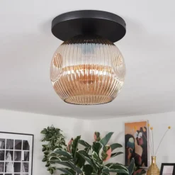 Ripoll Plafonnier, Boule lumineuse Ambre, 1 lumière