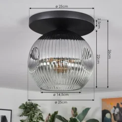 Ripoll Plafonnier, Boule lumineuse Fumé, 1 lumière