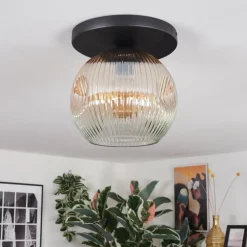 Ripoll Plafonnier, Boule lumineuse Ambre, Clair, 1 lumière