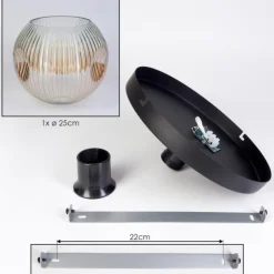 Ripoll Plafonnier, Boule lumineuse Ambre, Clair, 1 lumière