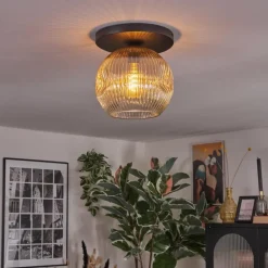 Ripoll Plafonnier, Boule lumineuse Ambre, Clair, 1 lumière